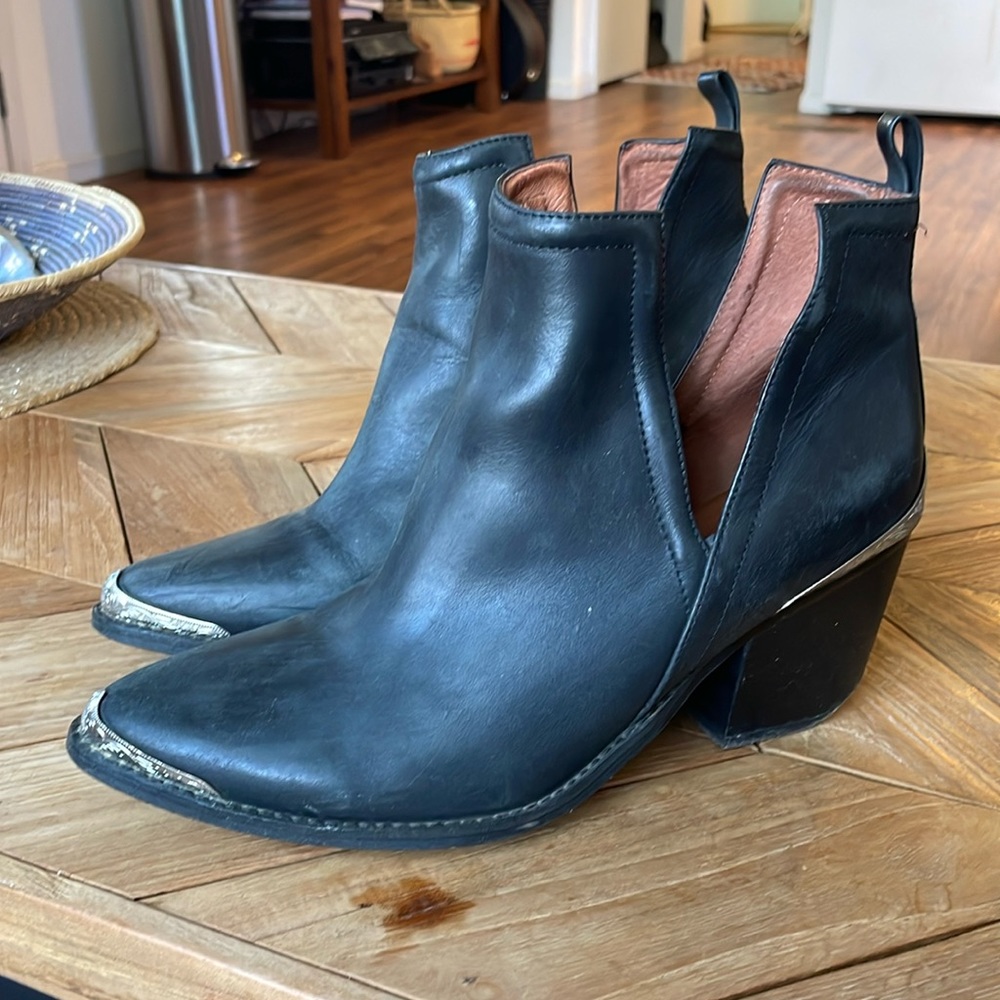 Jeffrey Campbell “Cromwell” black leather booties